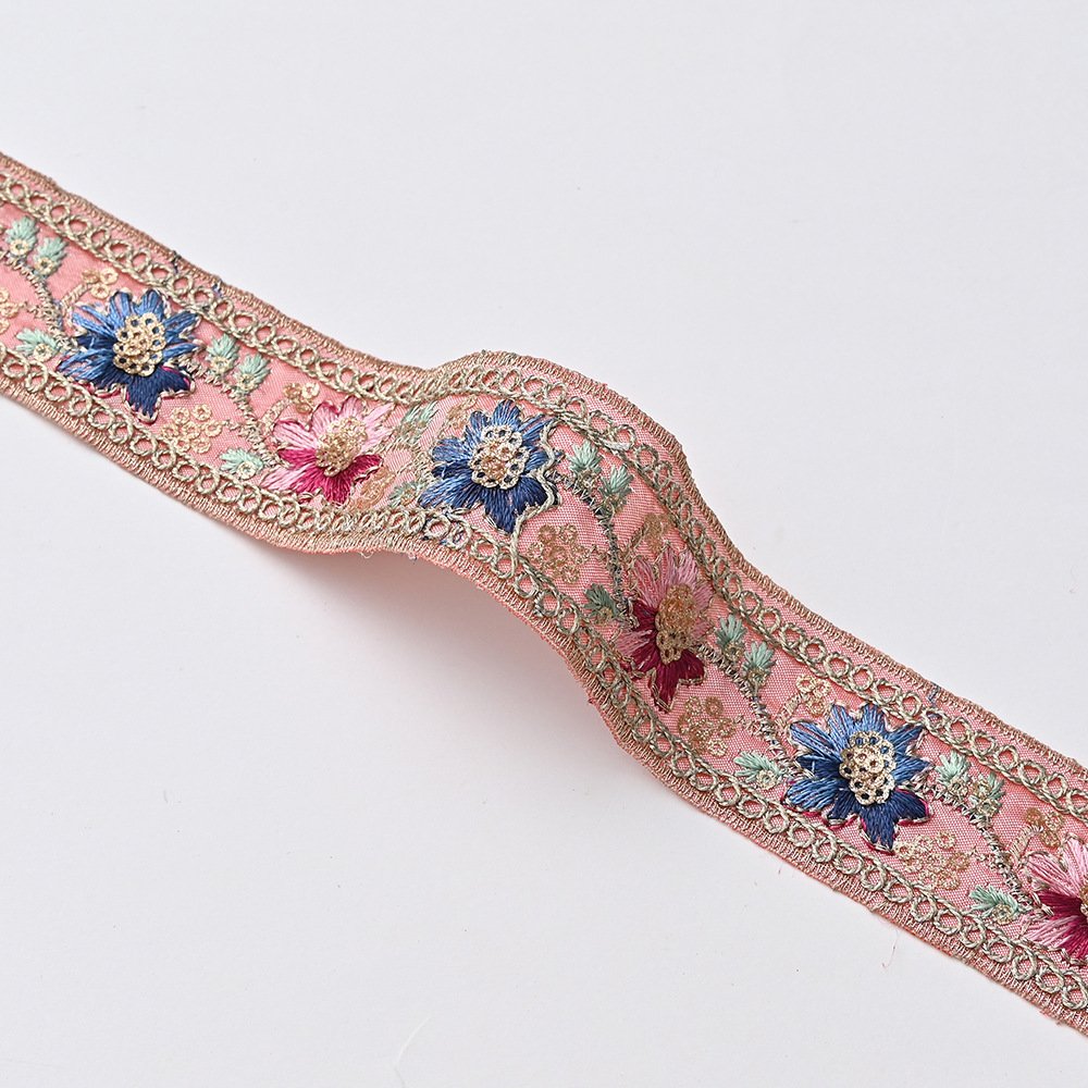 New Transparent Lace Ribbon Ethnic Style Embroidery Leisure Ribbon Clothing Headwear Gift Box Packaging Textile Accessories