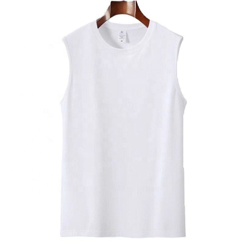 Ready to Ship High Quality 220gsm 100% Cotton Blank Sleeveless Shirts Tank Tops Factory Direct Wholesale Custom Logo Printing