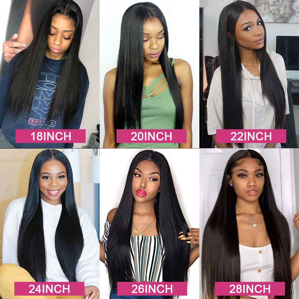 Smooth Brazilian lace Forehead Straight Human hair Remi Hair wig 180% density pre-cut true line with baby hair Black female