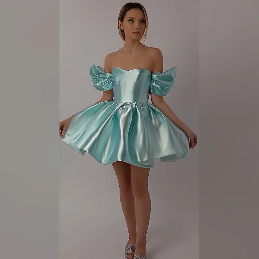 Custom Women Dress Mini Evening Elegant Lady Casual Fashion Woman Aquamarine Wedding Party Dresses With Detachable Straps