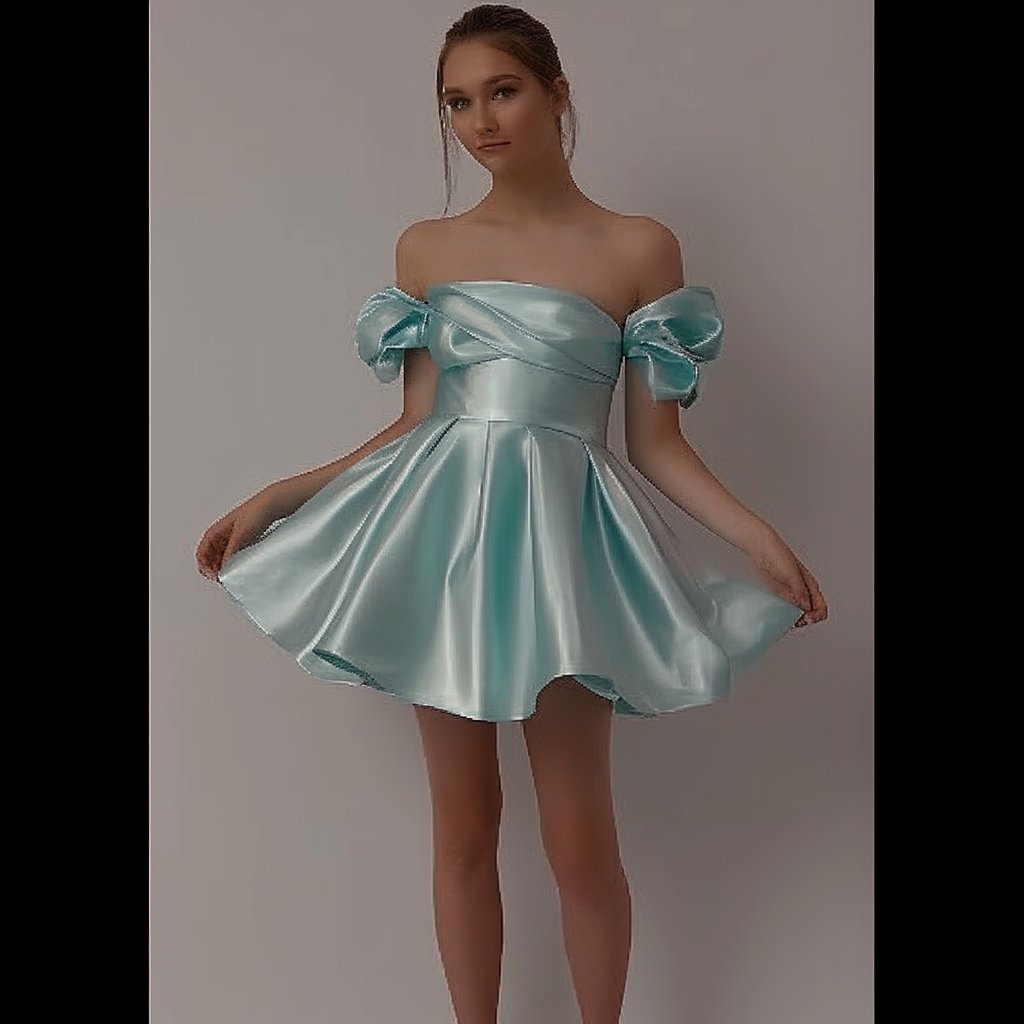 Custom Women Dress Mini Evening Elegant Lady Casual Fashion Woman Aquamarine Wedding Party Dresses With Detachable Straps