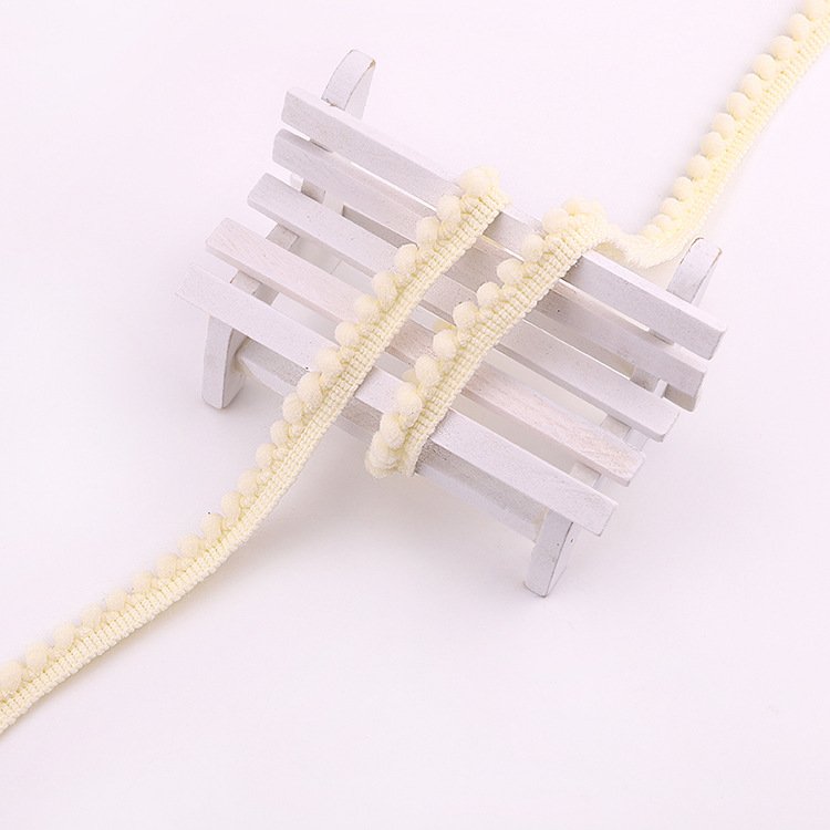 Pom Pom ball Lace trim mini Pearl Pompom Ribbon for Sewing Lace Knit Fabric clothing accessories
