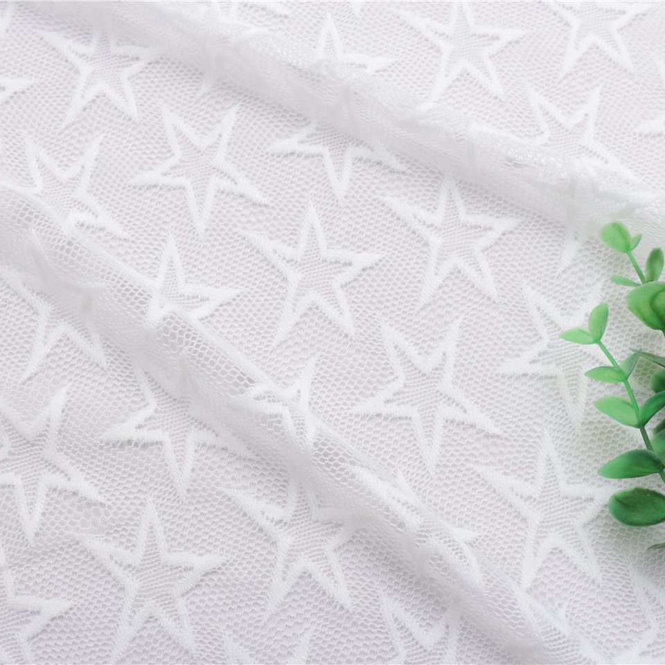 Wholesale Star Design Nylon Spandex High Elastane Lace Fabric For Garment