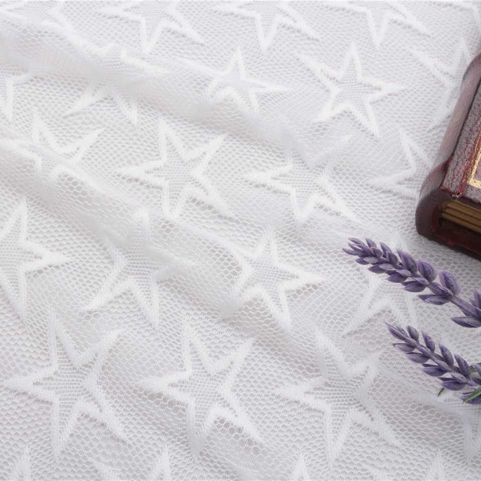 Wholesale Star Design Nylon Spandex High Elastane Lace Fabric For Garment