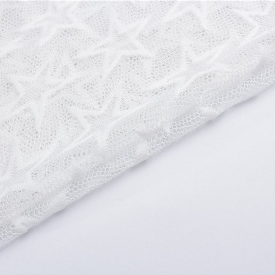 Wholesale Star Design Nylon Spandex High Elastane Lace Fabric For Garment