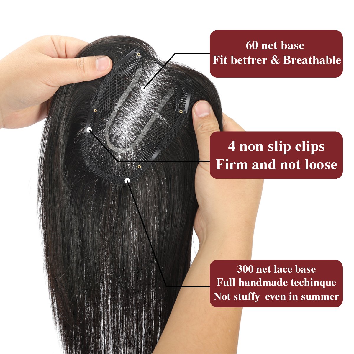 Wholesale full lace human hair toupee Light and breathable virgin remy hair topper for women