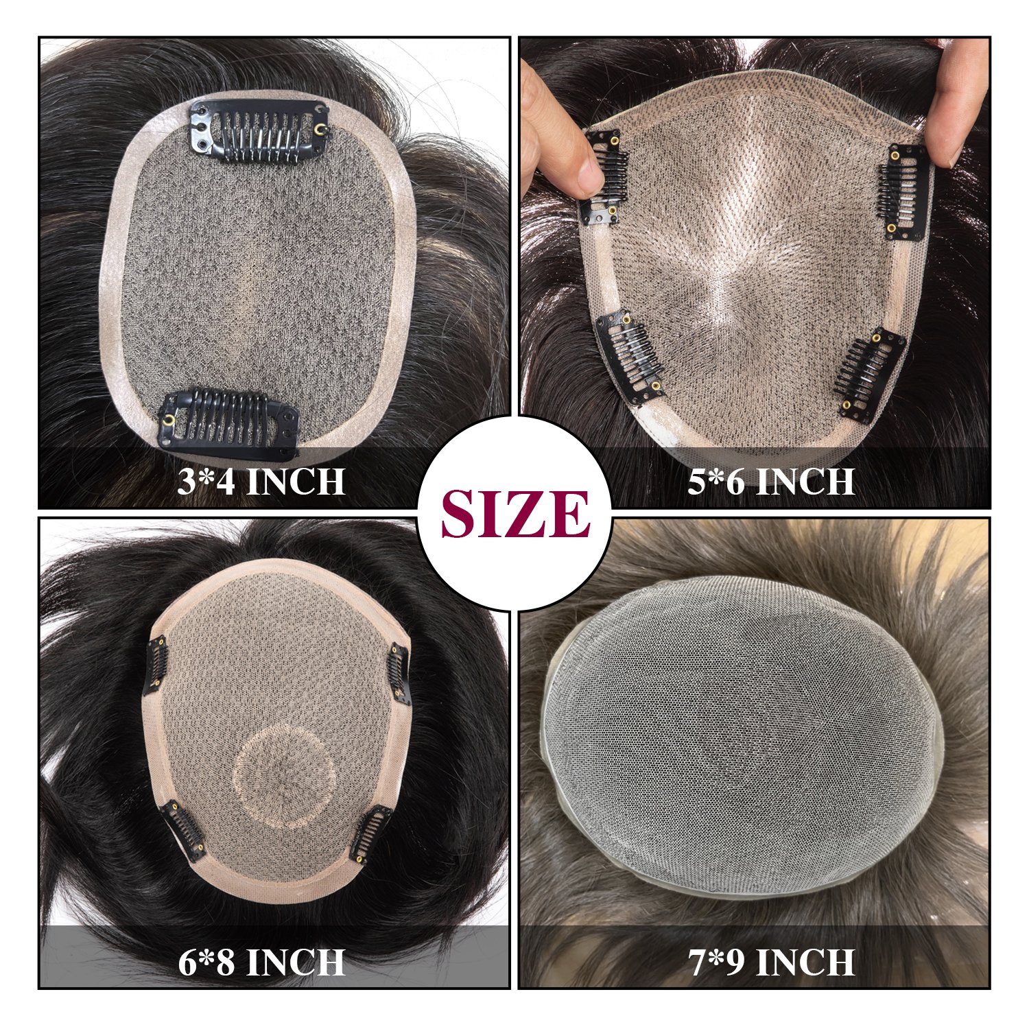 Wholesale full lace human hair toupee Light and breathable virgin remy hair topper for women