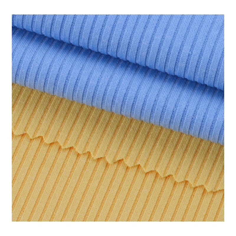 1x1 2x2 Wholesale custom viscose/polyester knit ribbed spandex brushed fabric ribbed knitted stretch fabric for warm sweater