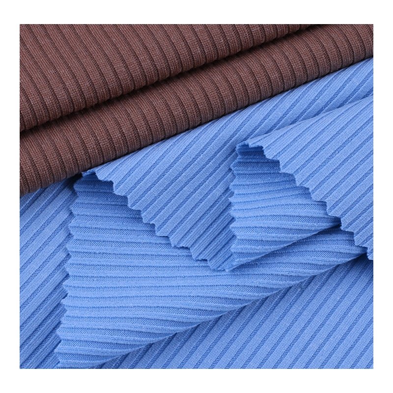 1x1 2x2 Wholesale custom viscose/polyester knit ribbed spandex brushed fabric ribbed knitted stretch fabric for warm sweater