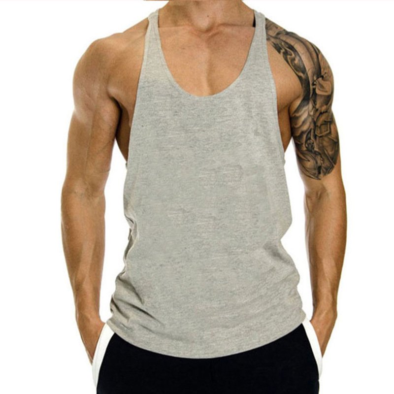 Wholester Loose Sleeveless Ribbed Tank Top Bodybuilding Trend Men Tank Top Gym Vests Waistcoats T-shirt