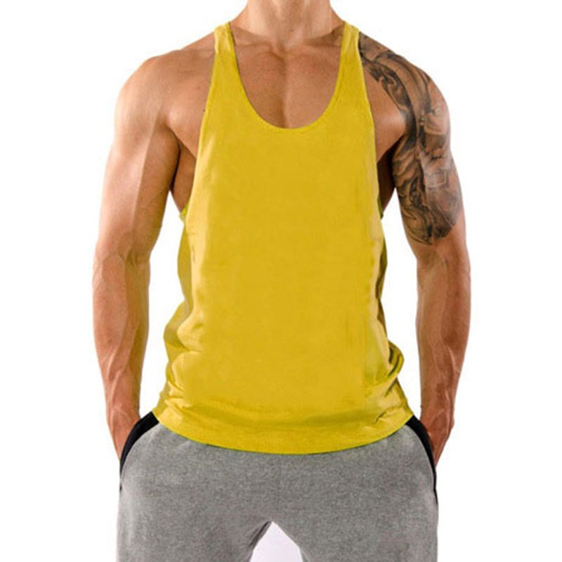 Wholester Loose Sleeveless Ribbed Tank Top Bodybuilding Trend Men Tank Top Gym Vests Waistcoats T-shirt