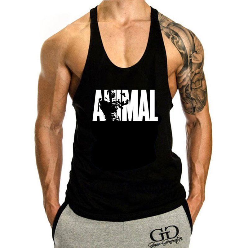 Wholester Loose Sleeveless Ribbed Tank Top Bodybuilding Trend Men Tank Top Gym Vests Waistcoats T-shirt