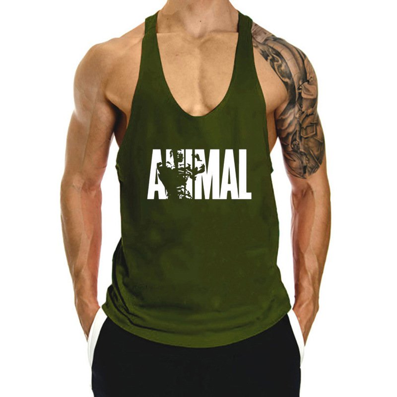 Wholester Loose Sleeveless Ribbed Tank Top Bodybuilding Trend Men Tank Top Gym Vests Waistcoats T-shirt