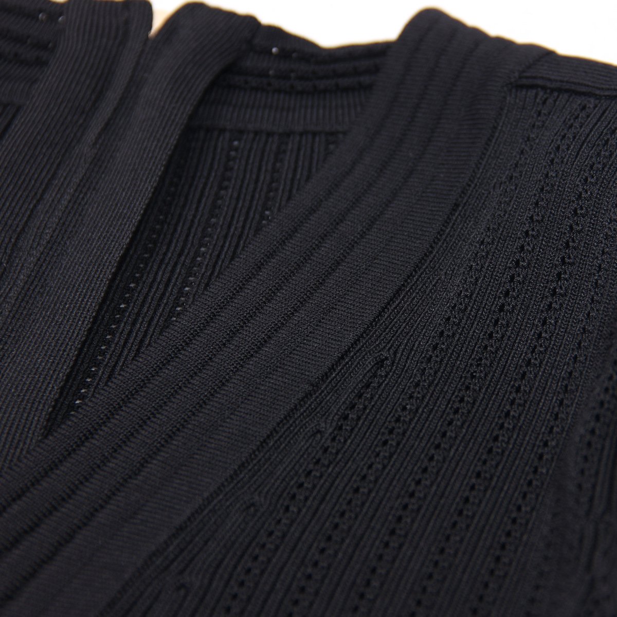 Ocstrade Summer V Neck Black Rib Crochet Knit Dress Women 2024 Short Sleeve High Stretch Knitted Bodycon Slim Fit Casual Dress