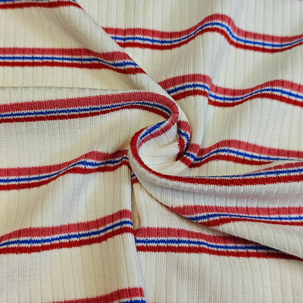 Professional Factory 230Gsm Rayon Spandex Modal Stretch Rib Stripe Yarn Dyed Rayon Knit Rib Fabric For Garment
