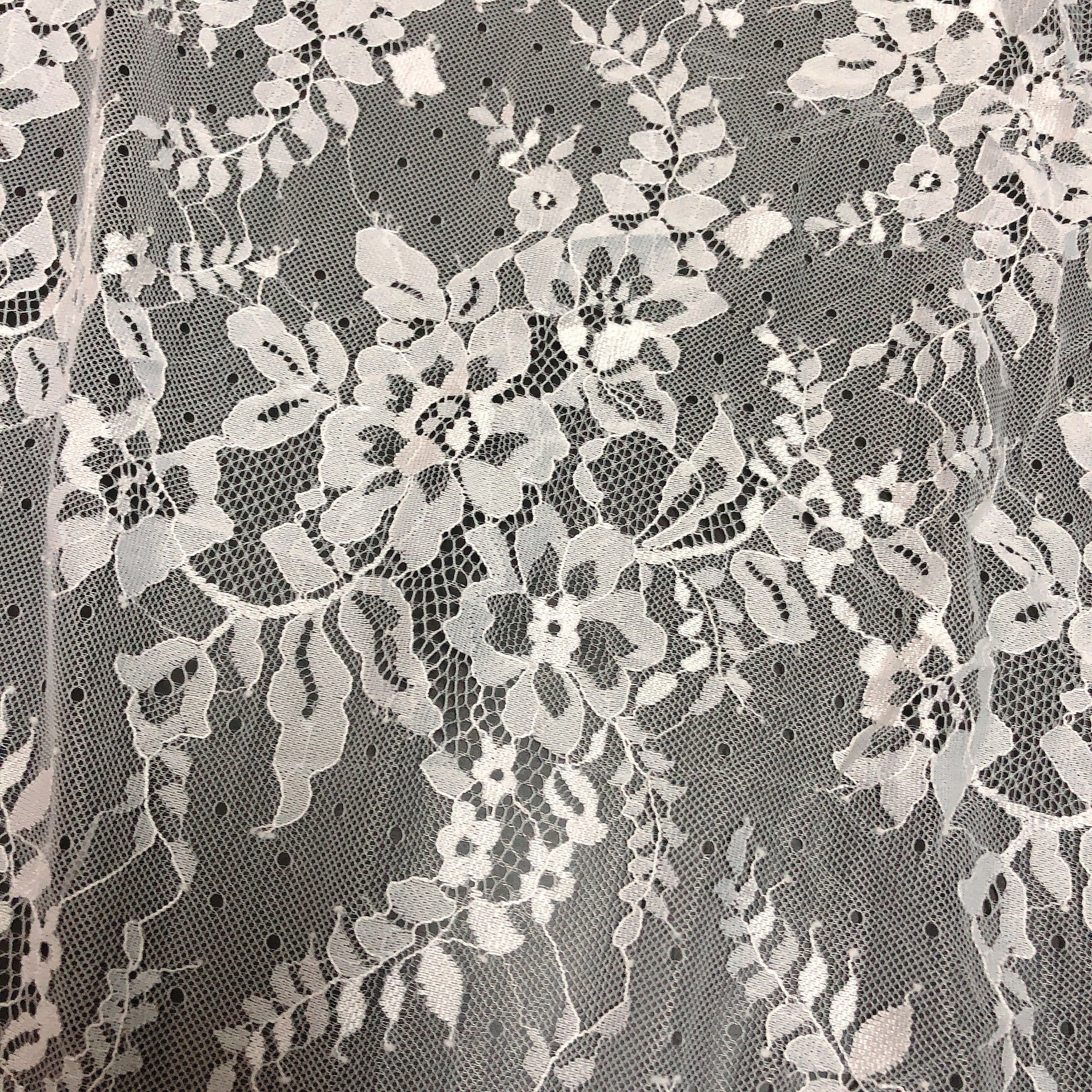 Fashion bridal french floral eyelash chantilly lace fabric pieces