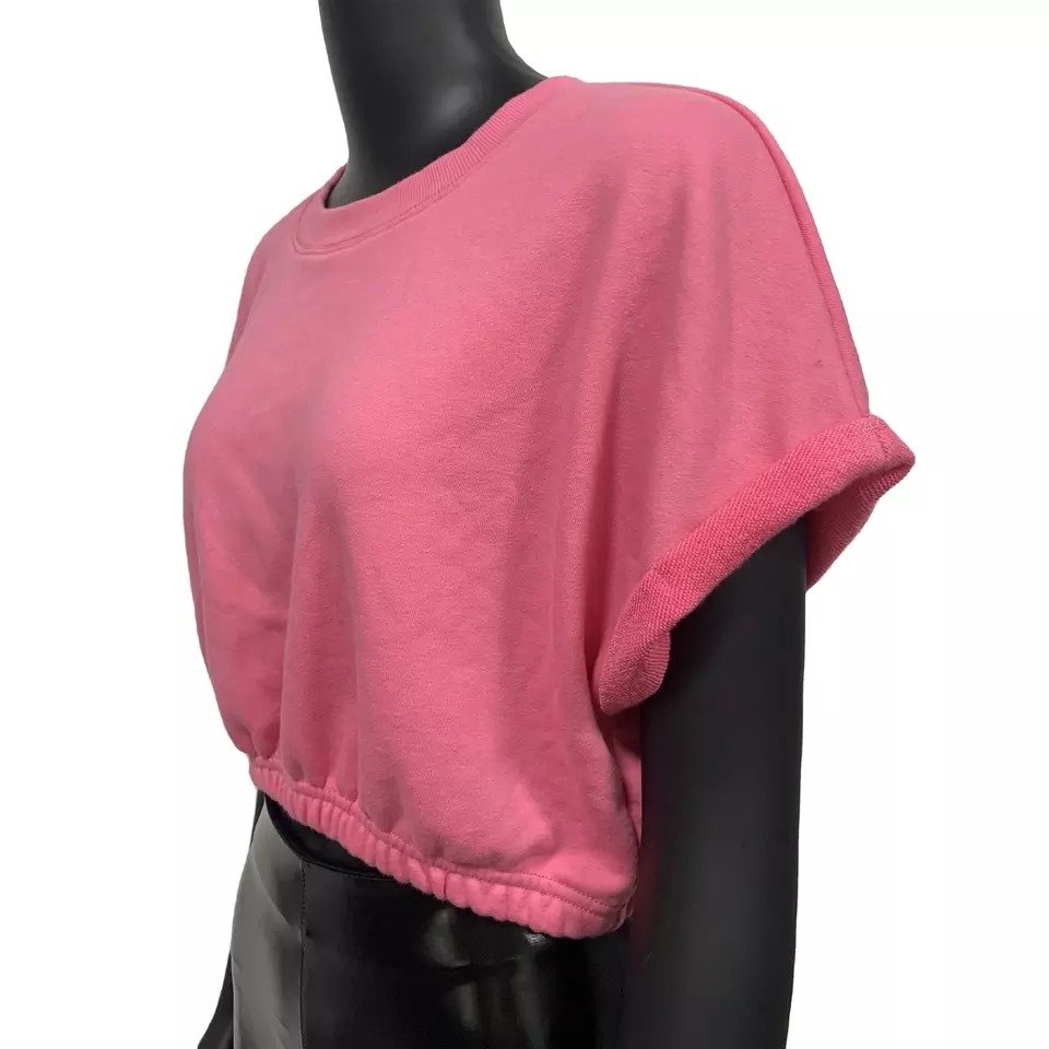 New Arrival Double Rib Short Sleeve Elastic Hem Yoga Women's T-shirts Fitness Sport Crop Top