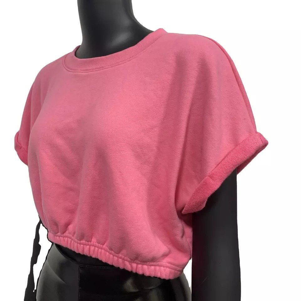 New Arrival Double Rib Short Sleeve Elastic Hem Yoga Women's T-shirts Fitness Sport Crop Top