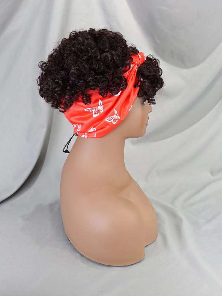 Afro Wave Lace Pixie Cut Curly Wig Natural Brazilian 150% Density Short Pixie Curly Human Hair Wig for Black Women