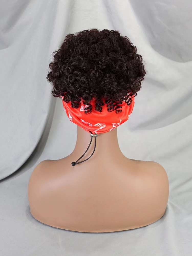 Afro Wave Lace Pixie Cut Curly Wig Natural Brazilian 150% Density Short Pixie Curly Human Hair Wig for Black Women