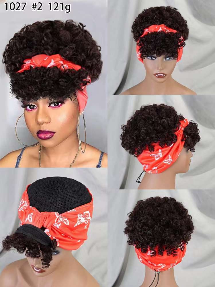 Afro Wave Lace Pixie Cut Curly Wig Natural Brazilian 150% Density Short Pixie Curly Human Hair Wig for Black Women