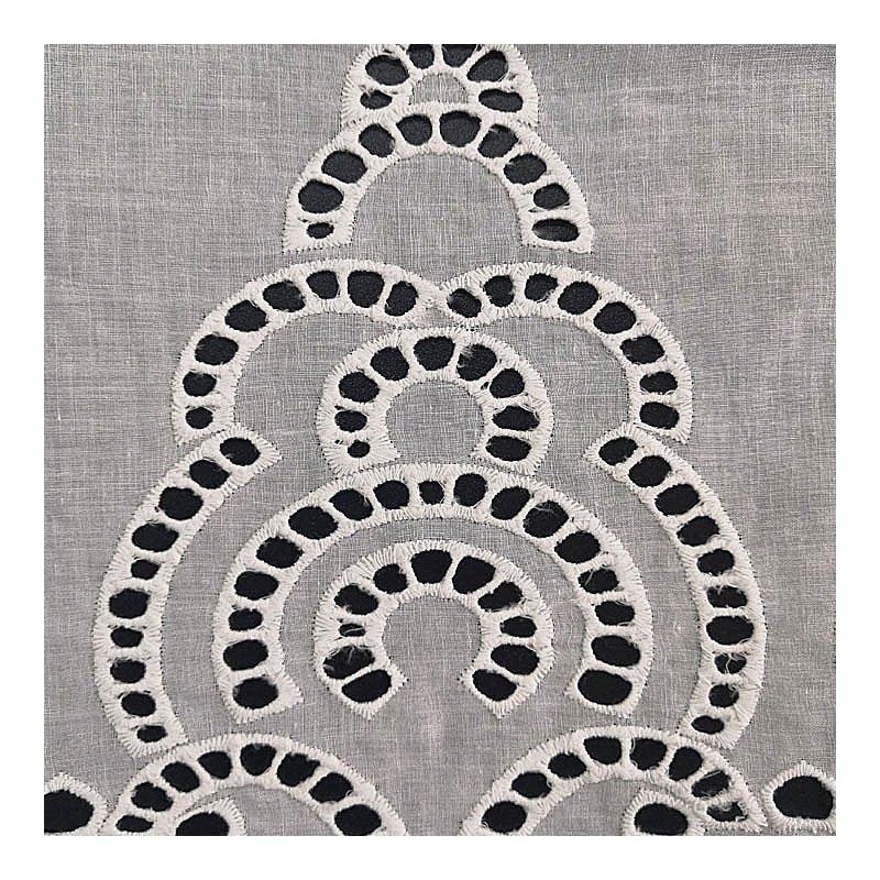 Perforated fabric pure cotton voile double border lace embroidered eyelet fabric for midi dress