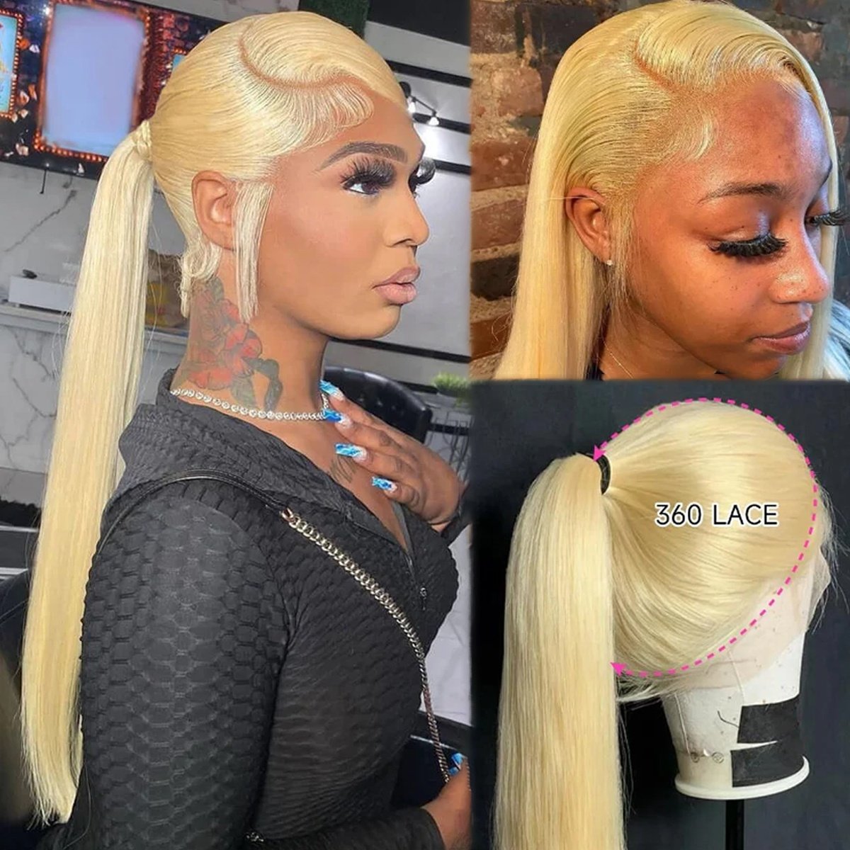 Wholesale Full Lace Frontal Wigs 30 Inch Long Straight Body 613 Blonde Brazilian Human Hair Wig HD Transparent Lace Front Wigs