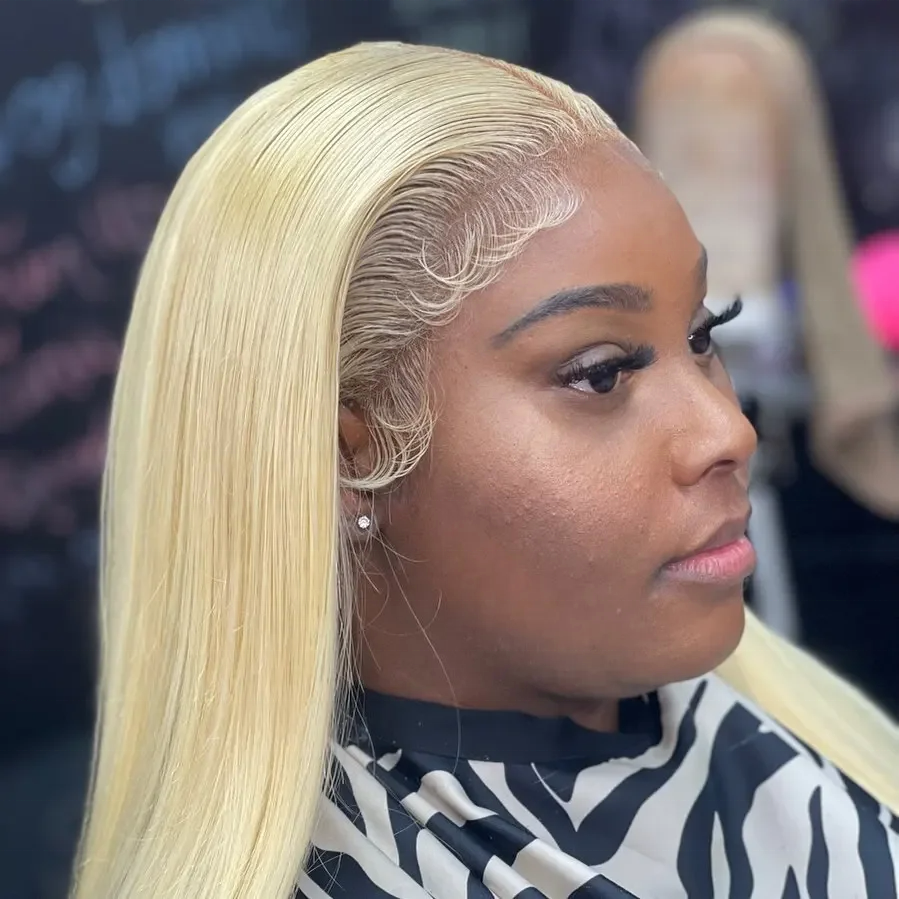 Wholesale Full Lace Frontal Wigs 30 Inch Long Straight Body 613 Blonde Brazilian Human Hair Wig HD Transparent Lace Front Wigs