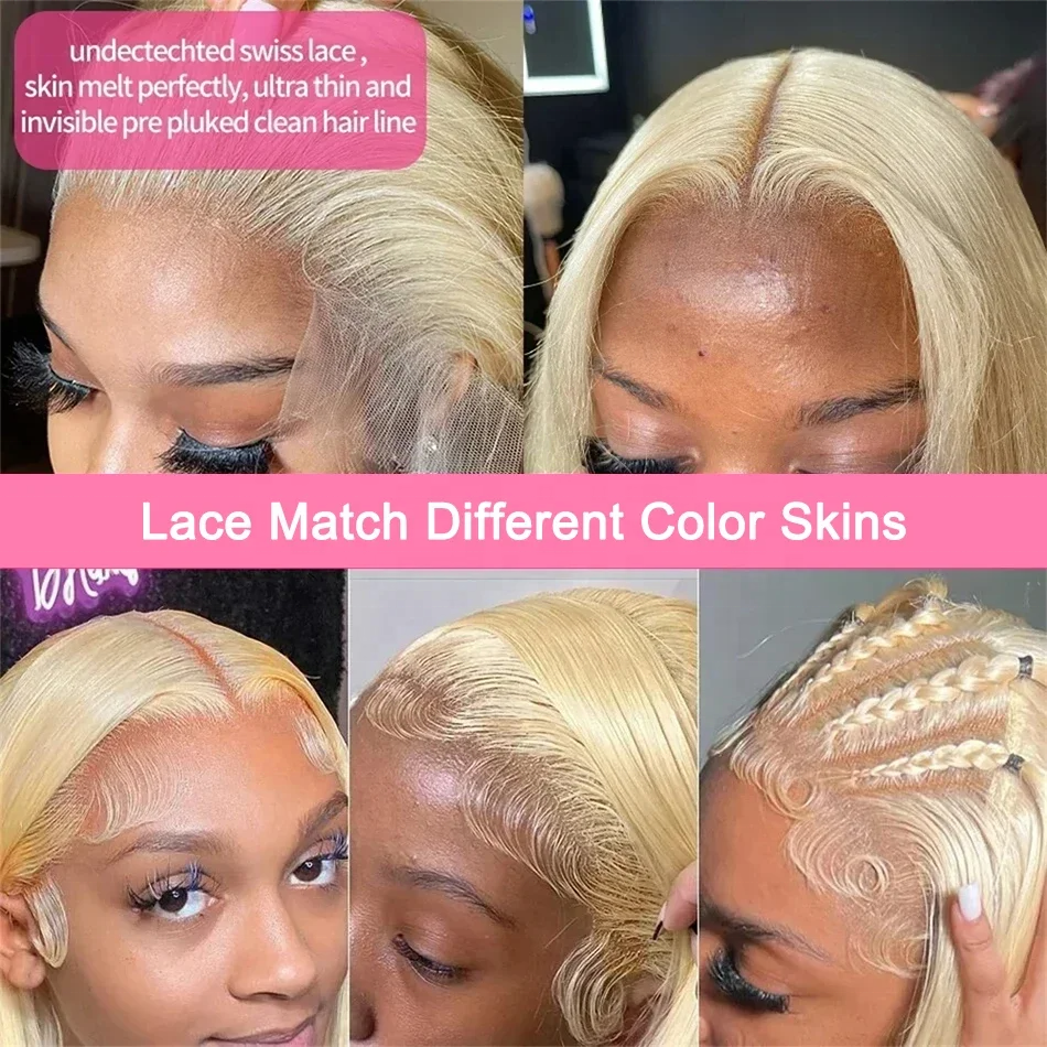 Wholesale Full Lace Frontal Wigs 30 Inch Long Straight Body 613 Blonde Brazilian Human Hair Wig HD Transparent Lace Front Wigs