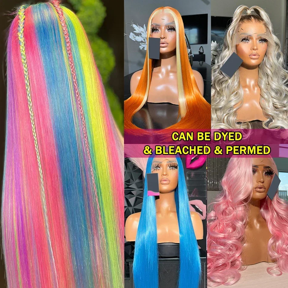 Wholesale Full Lace Frontal Wigs 30 Inch Long Straight Body 613 Blonde Brazilian Human Hair Wig HD Transparent Lace Front Wigs