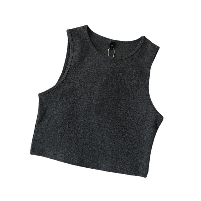 Sexy Sleeveless Knitted Rib Slim Tshirt Fitness Bralette Sexy Crop Tank Top Sports Halter Tops Ribbed Cropped Vest For Woman