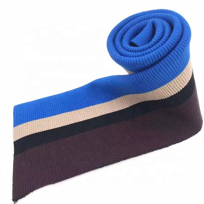 Popular products custom rib knitting 2*2 plain knitting stripe ribbing cuffs used for pants waist