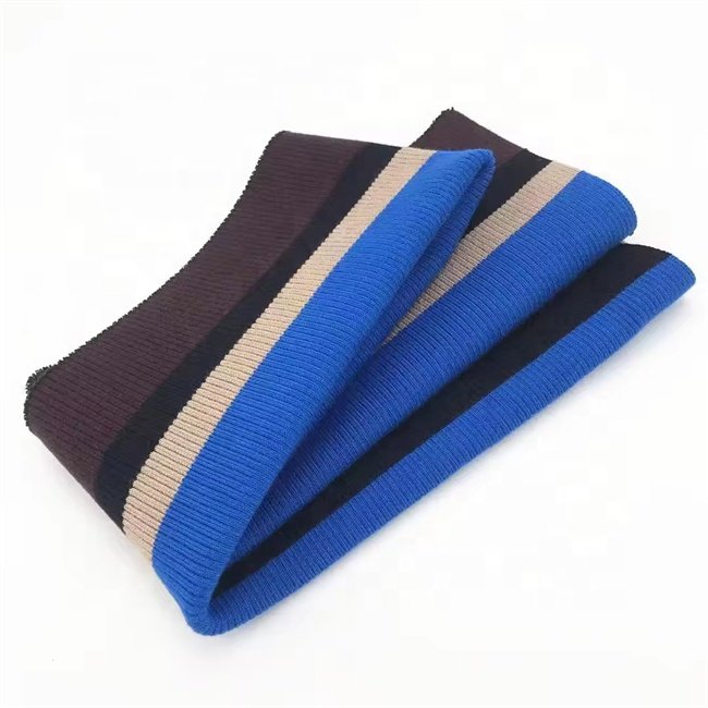 Popular products custom rib knitting 2*2 plain knitting stripe ribbing cuffs used for pants waist