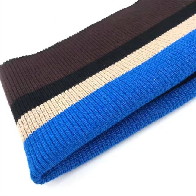 Popular products custom rib knitting 2*2 plain knitting stripe ribbing cuffs used for pants waist