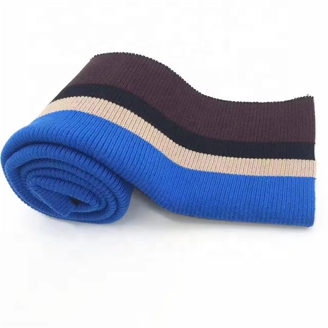 Popular products custom rib knitting 2*2 plain knitting stripe ribbing cuffs used for pants waist
