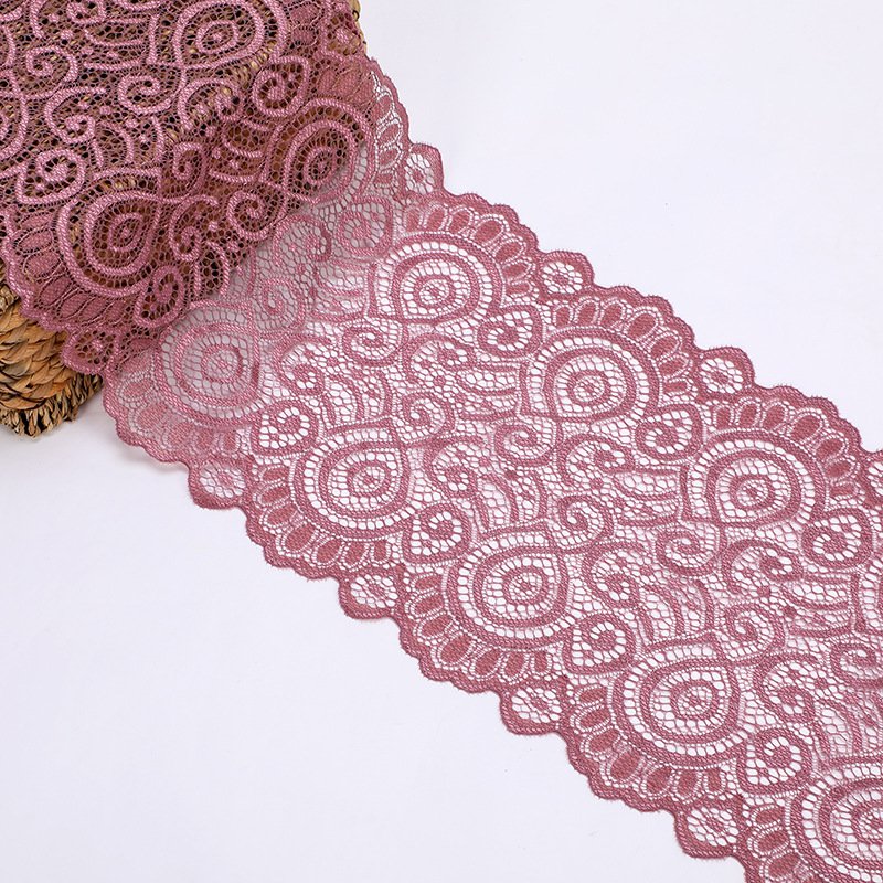 Factory customized 18cm elastic lace with various colors, hollowed out clothing accessories, lace diy