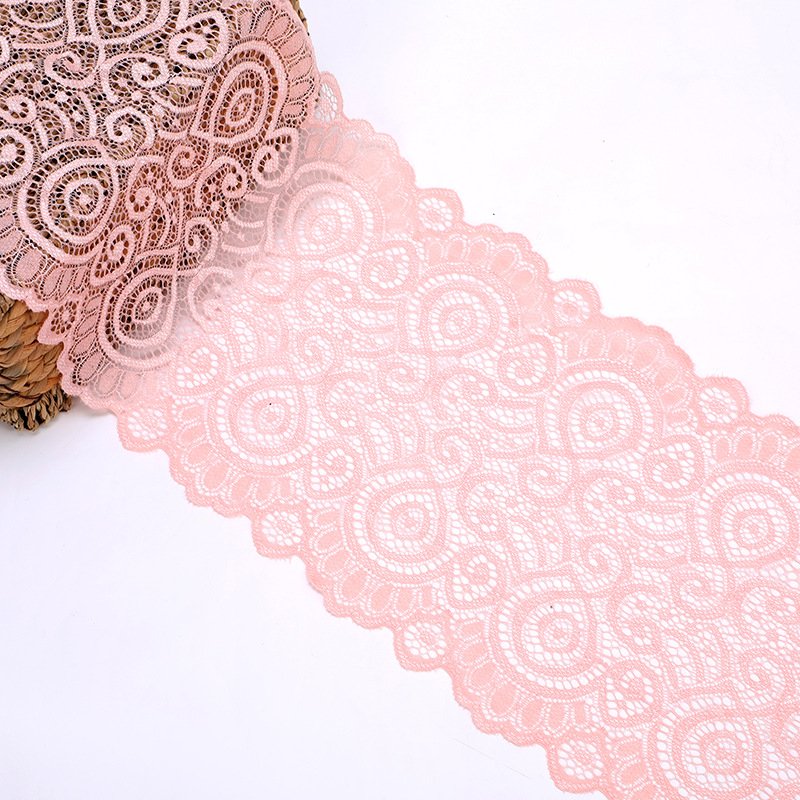 Factory customized 18cm elastic lace with various colors, hollowed out clothing accessories, lace diy