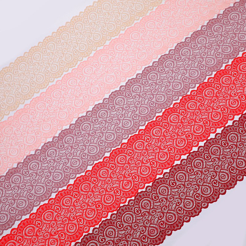 Factory customized 18cm elastic lace with various colors, hollowed out clothing accessories, lace diy