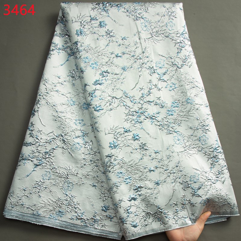 3464 African Embroidery Lace Fabric Latest 2023 Jacquard Brocade Lace Fabric Nigerian French Tulle Lace Fabric For Bridal Dress