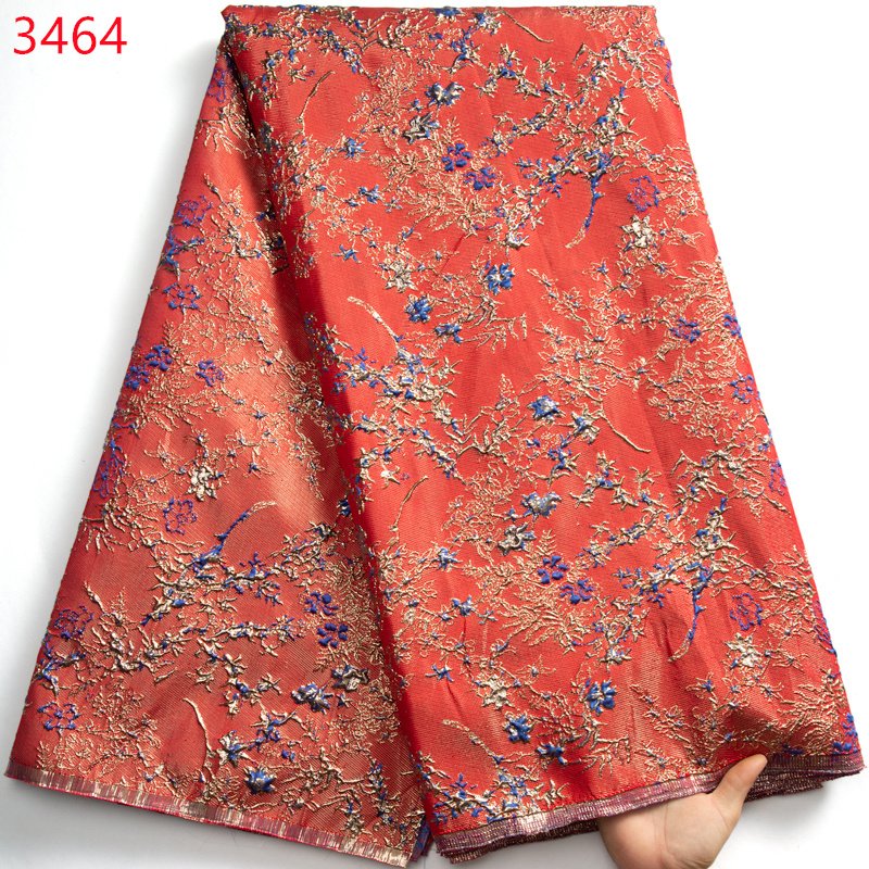 3464 African Embroidery Lace Fabric Latest 2023 Jacquard Brocade Lace Fabric Nigerian French Tulle Lace Fabric For Bridal Dress