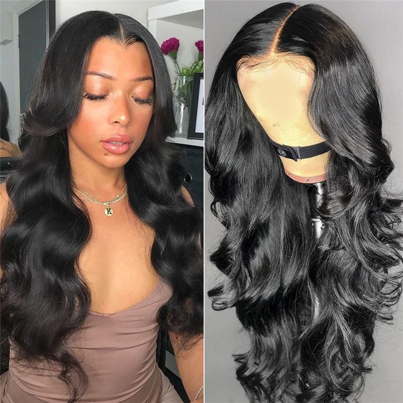 00% Brazilian Virgin Human Hair Transparent Swiss Lace Wig With Baby Hair HD Body Wave Curly Lace Front Wigs For Black Women