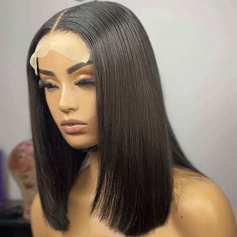 Glueless 100% Brazilian Human Hair Wigs 360 Full Lace Ginger Red 5x5 Closure Wig Short Human Hair Wigs for African Women