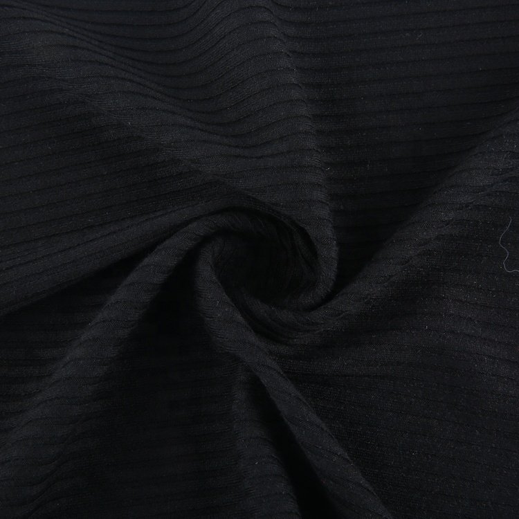 Custom TR viscose rayon polyester spandex 4x4 rib knit fabric solid knitted ribbed fabric for tank top