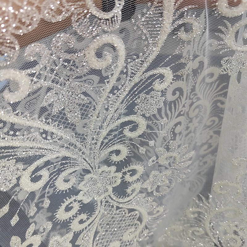 Polyester Hexagon Mesh Net Fabric Organza Embroidery Fabric Lace for Wedding Veil