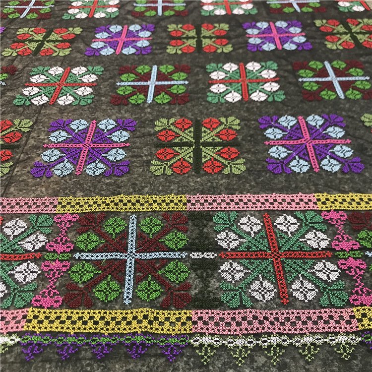 New embroidery fabric New cross-stitch national style high quality DIY dress clothing accessories luxury fabric polyester fabric