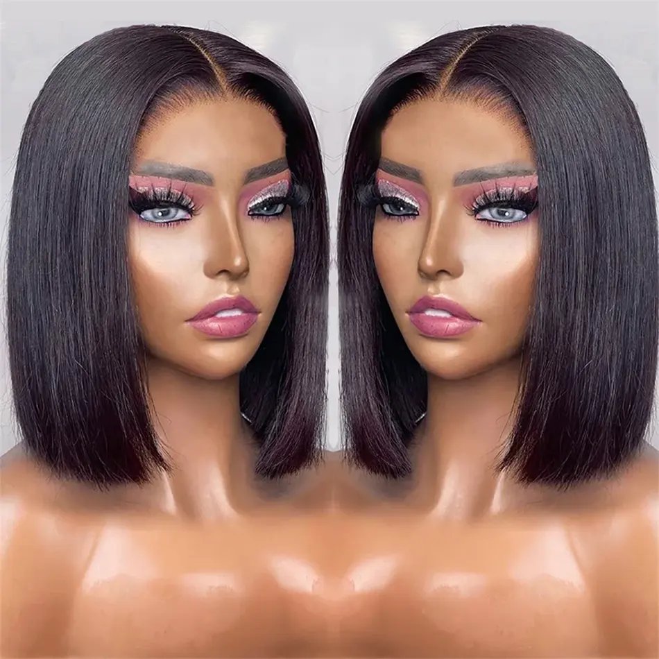 Short Bob Wigs Human Hair Lace Front HD Lace Frontal Wigs Raw Brazilian Virgin Human Hair Vendors Hair Wigs