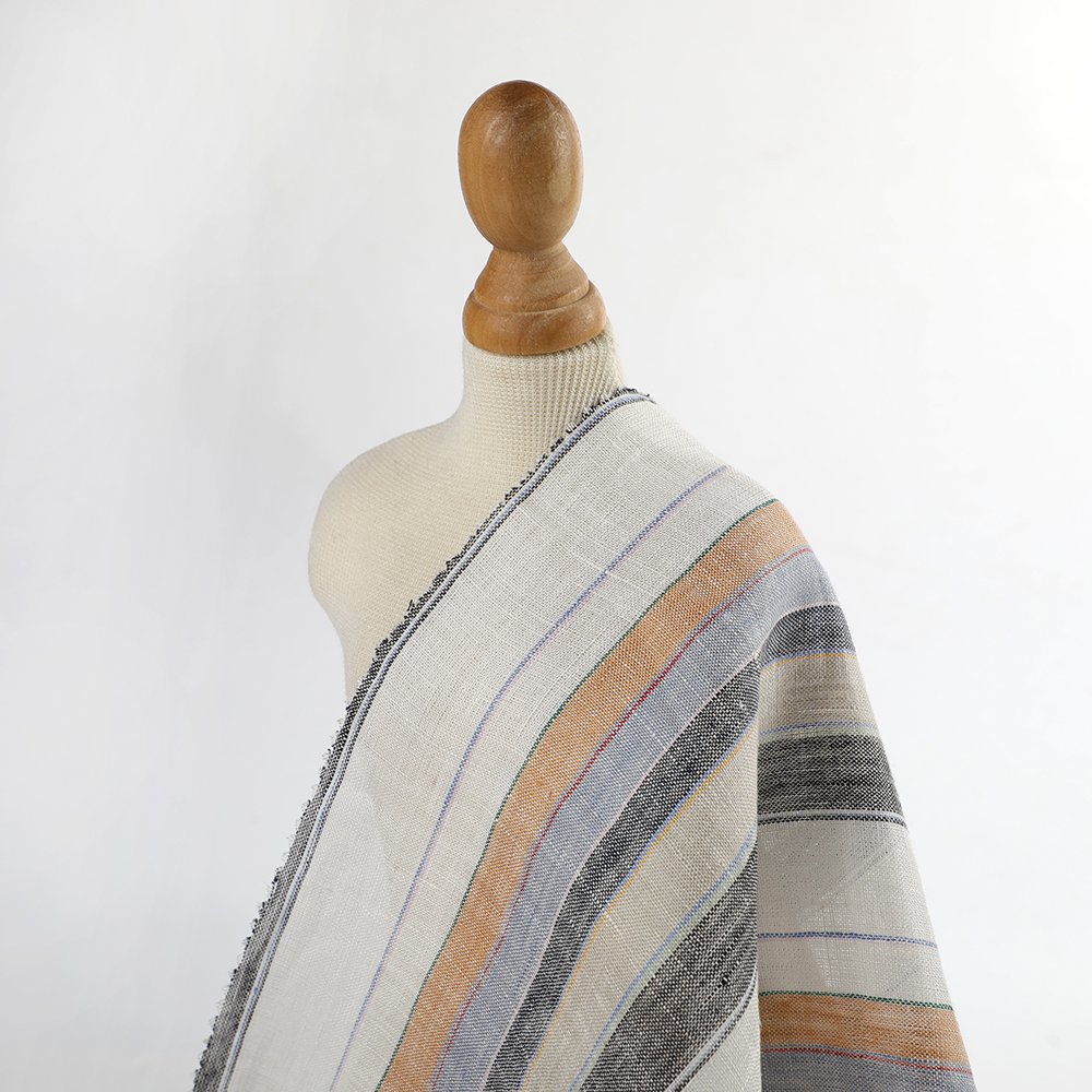 Pure Linen Fabric High Quality Breathable Cloth Women's Clothing Woven Custom Fabric For Clothing