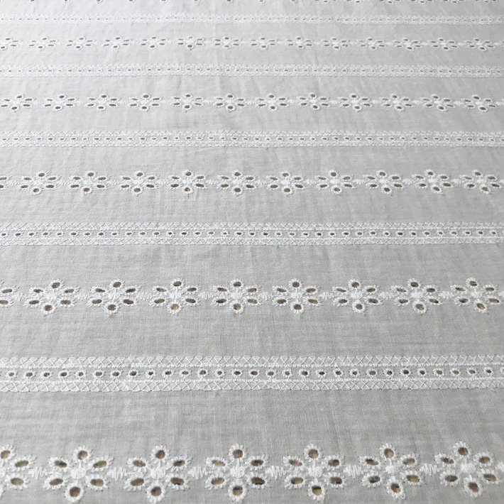 Hot Sale 140Cm Width Embroidered Cotton Lace Fabric Ivory Tablecloth Lace Fabric