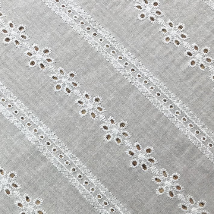 Hot Sale 140Cm Width Embroidered Cotton Lace Fabric Ivory Tablecloth Lace Fabric
