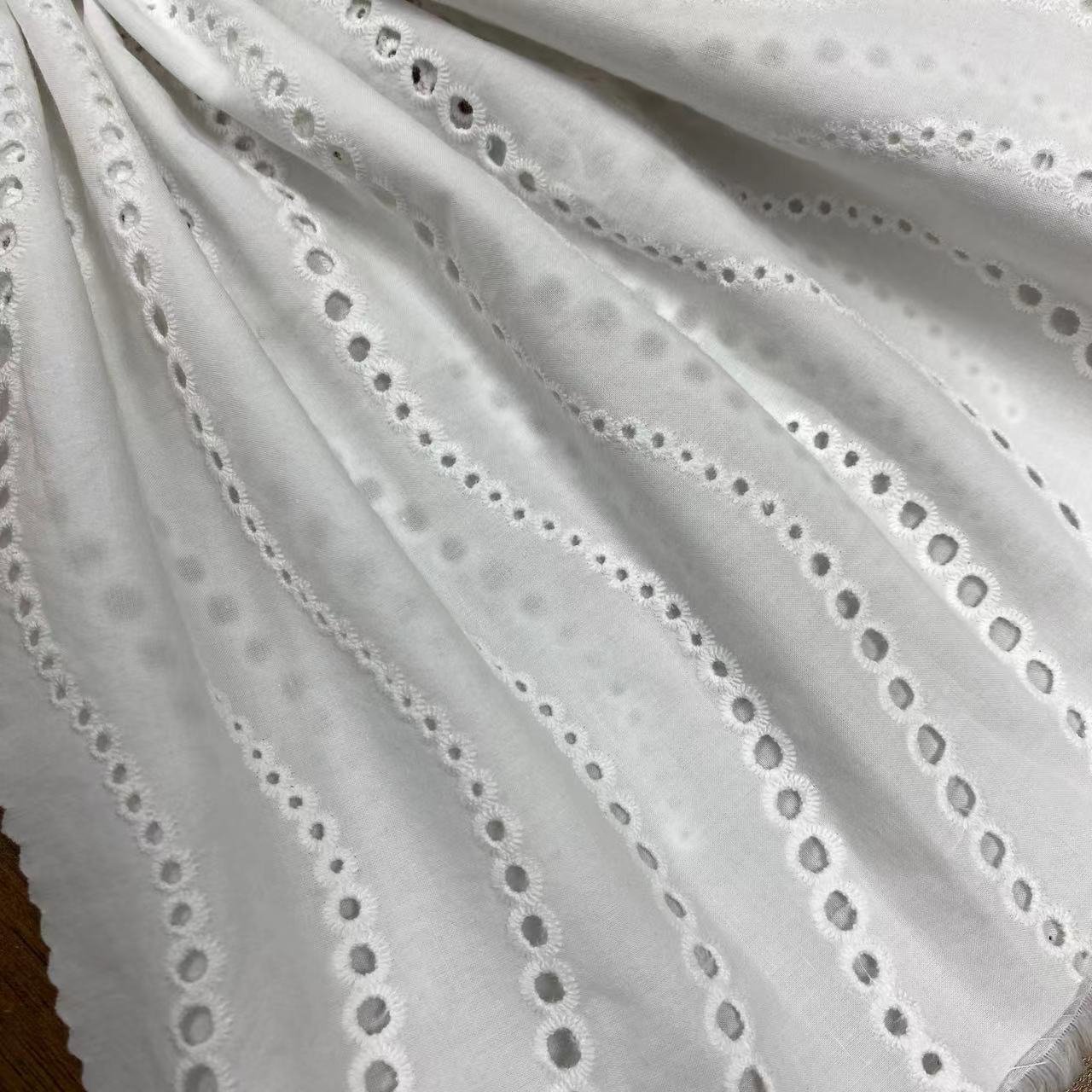 100%Cotton embroidery fabric,cotton embroidery fabric with holes, Can be made clothing fabrics,Multi-color custom ,wholesale